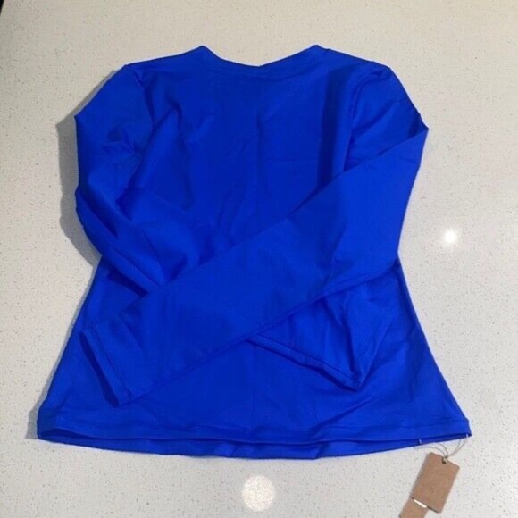 Skims Long Sleeve Swim Shirt Cobalt Blue Large Rashguard - Picture 4 of 7